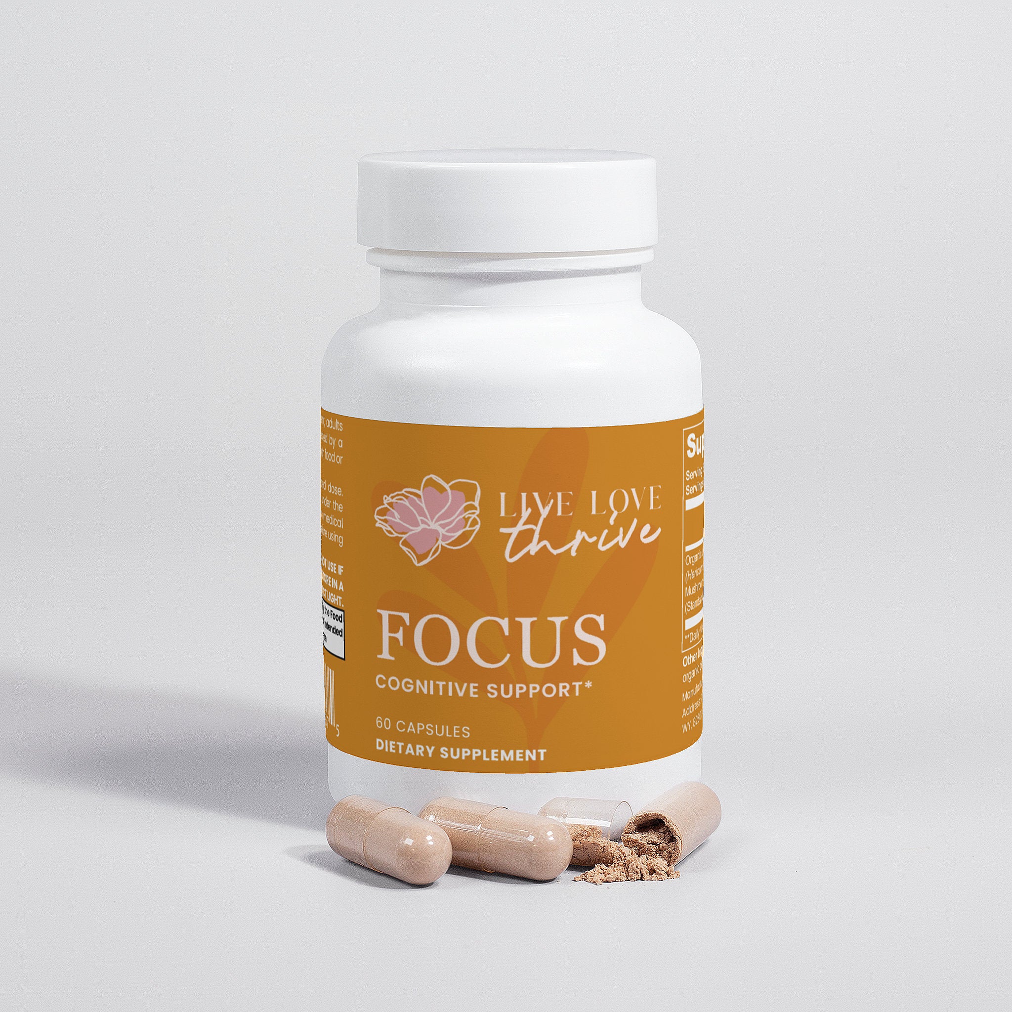 LiveLoveTHRIVE FOCUS lions mane mushroom supplement
